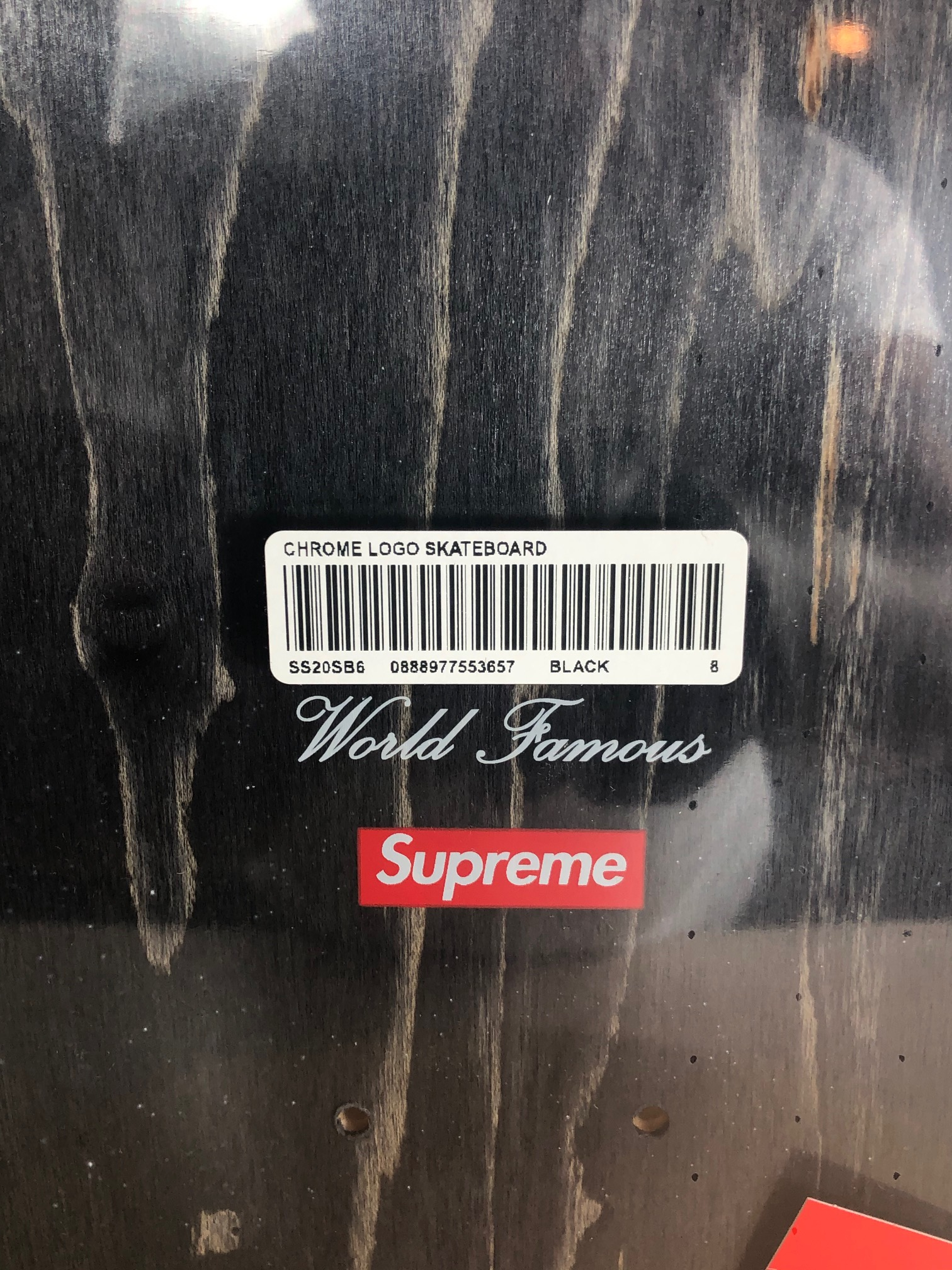 Supreme Chrome Logo Skateboard (SS20) (Size 8)